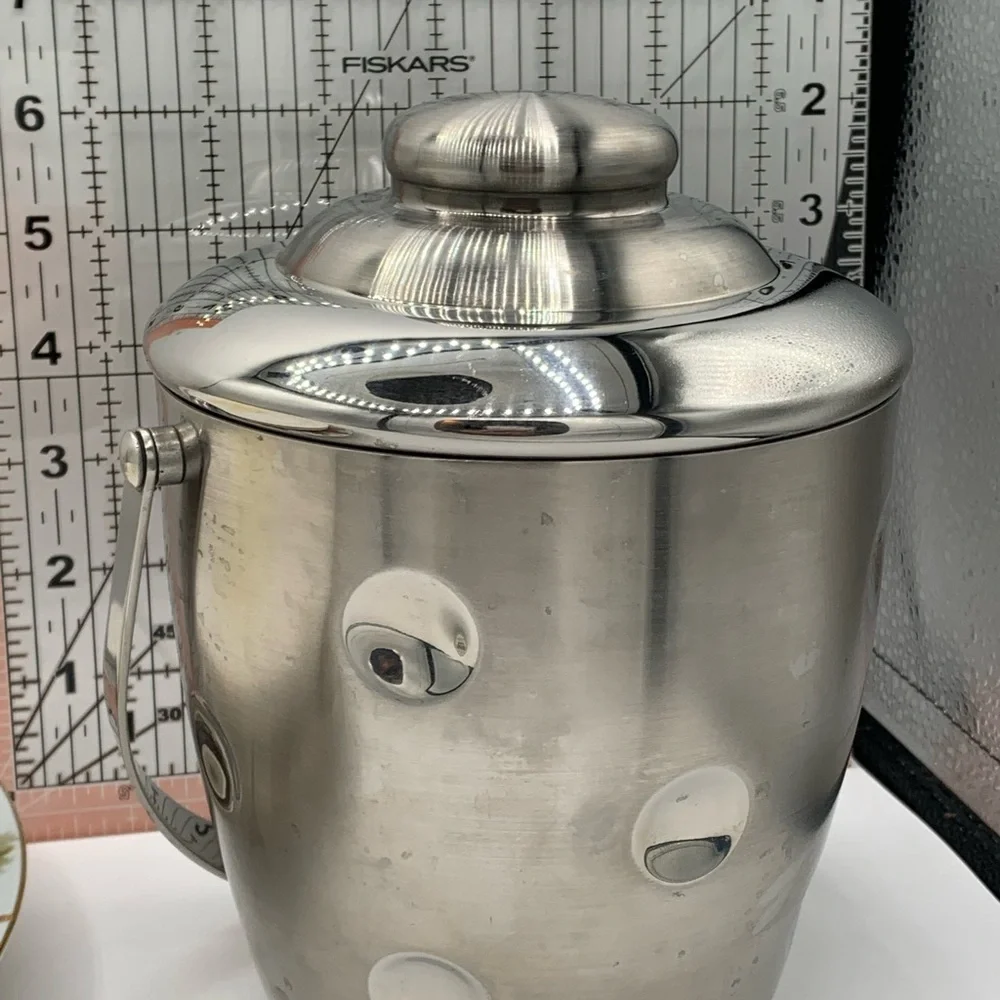 Vintage Waterford Marquis Stainless Steel Ice Bucket Original Sticker